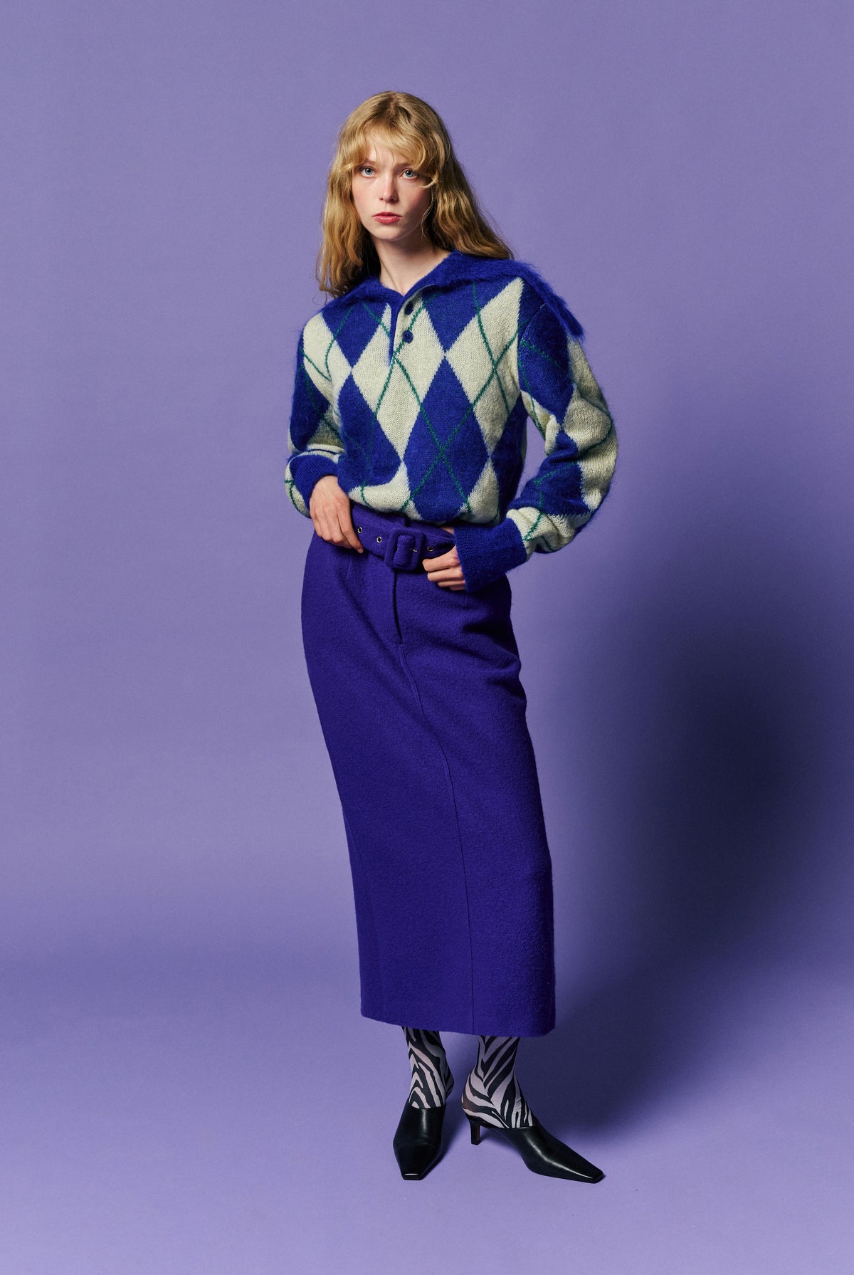 Zoe Sweater - Blue & Yellow — view 5