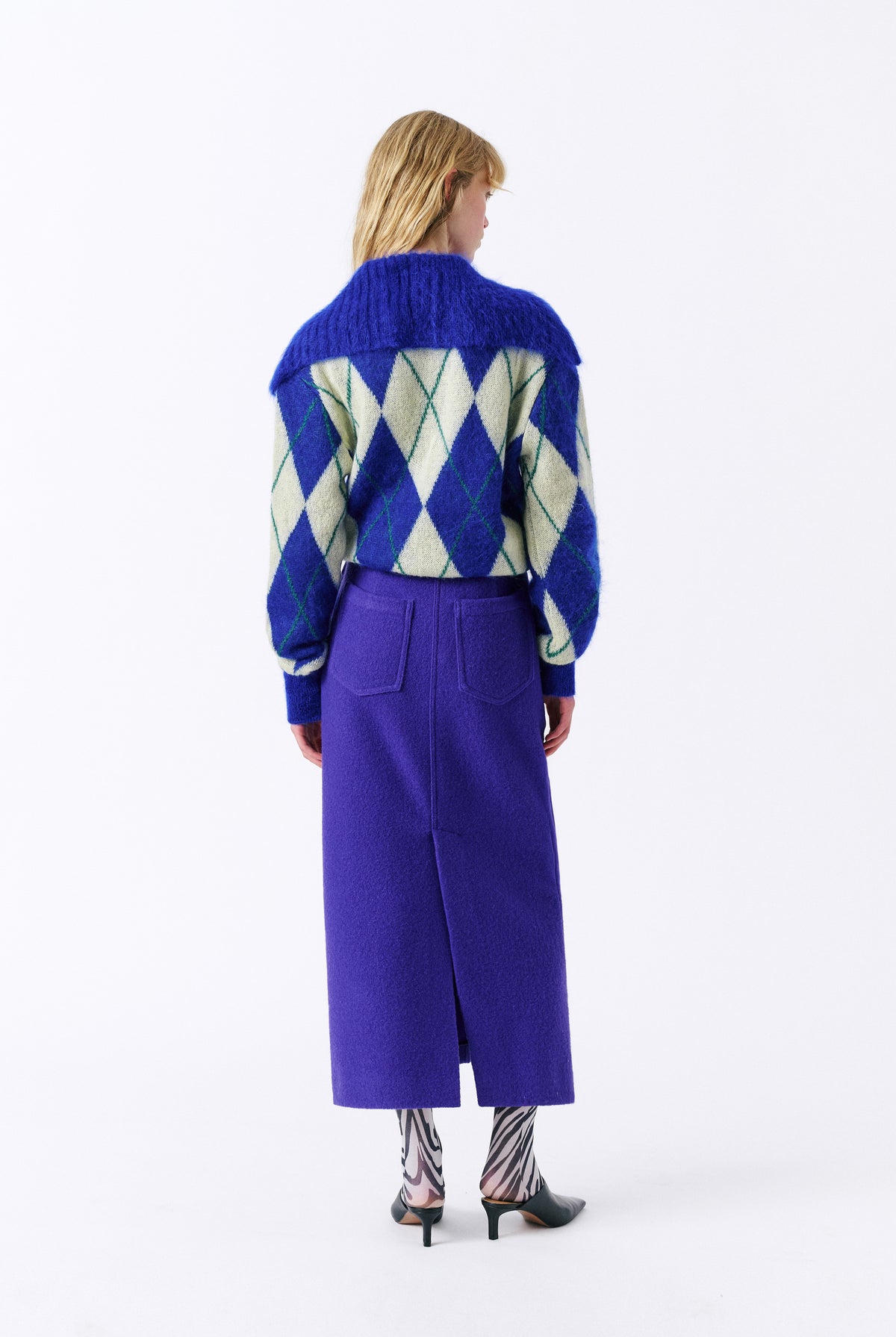 Zoe Sweater - Blue & Yellow — view 3