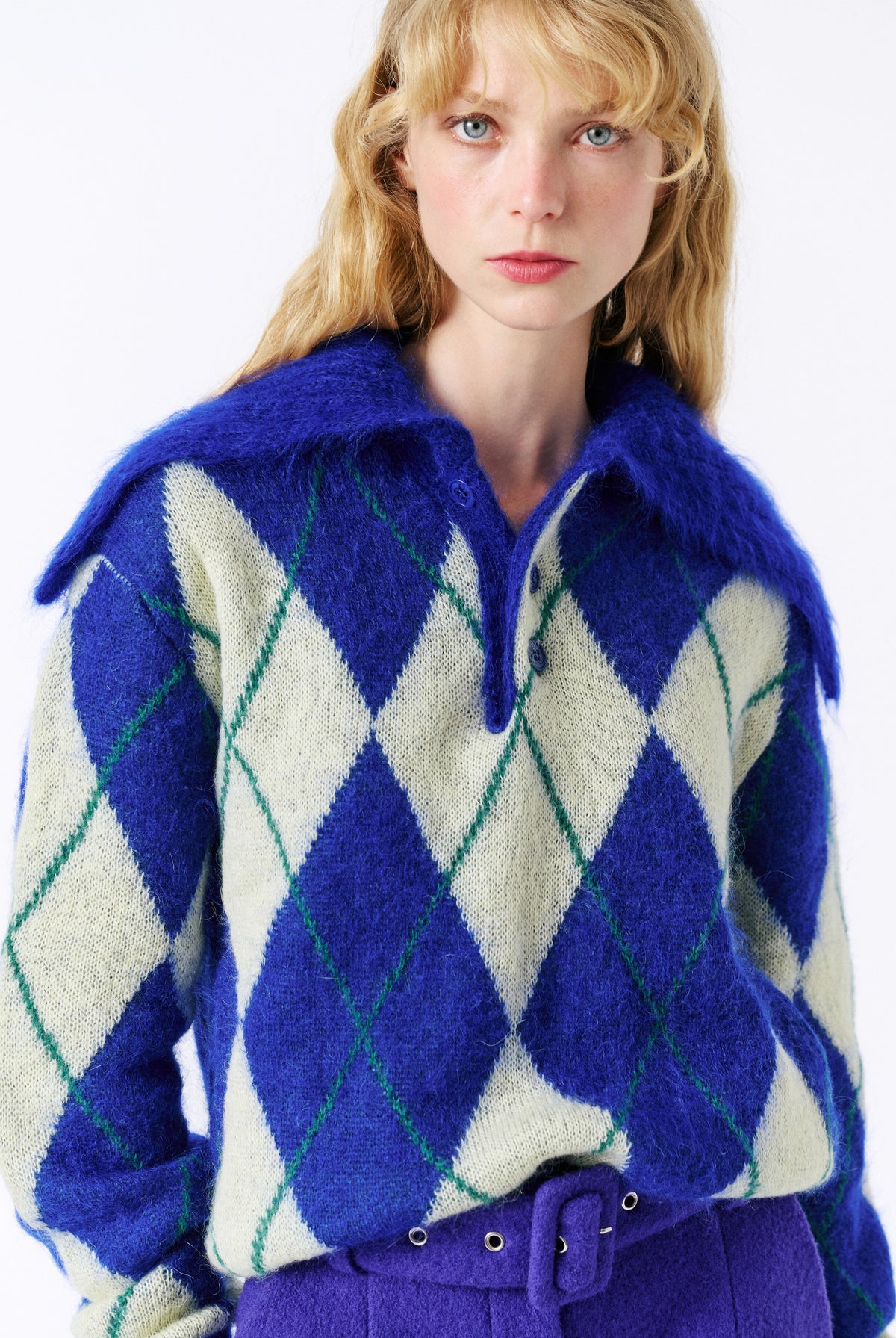 Zoe Sweater - Blue & Yellow — view 4
