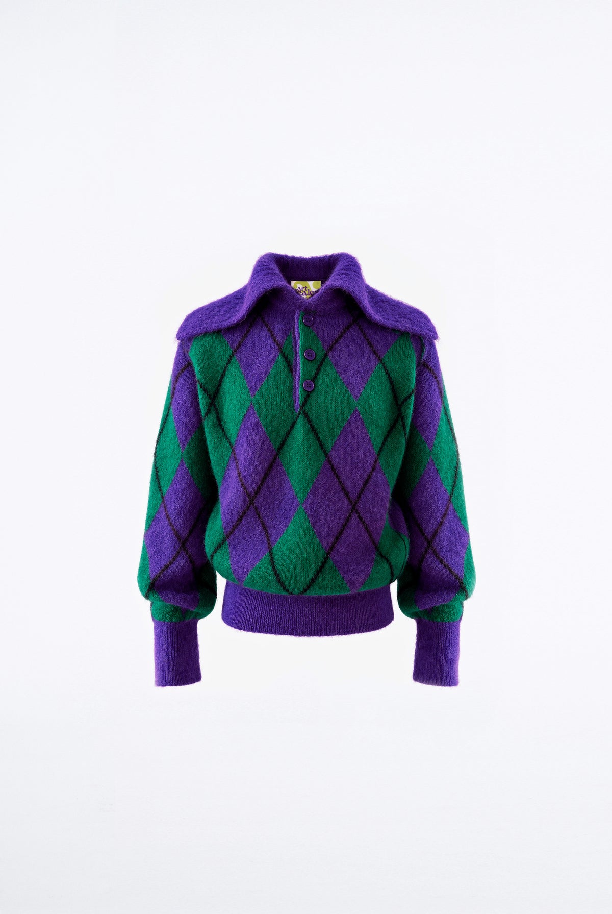 Zoe Sweater - Purple & Green — still life