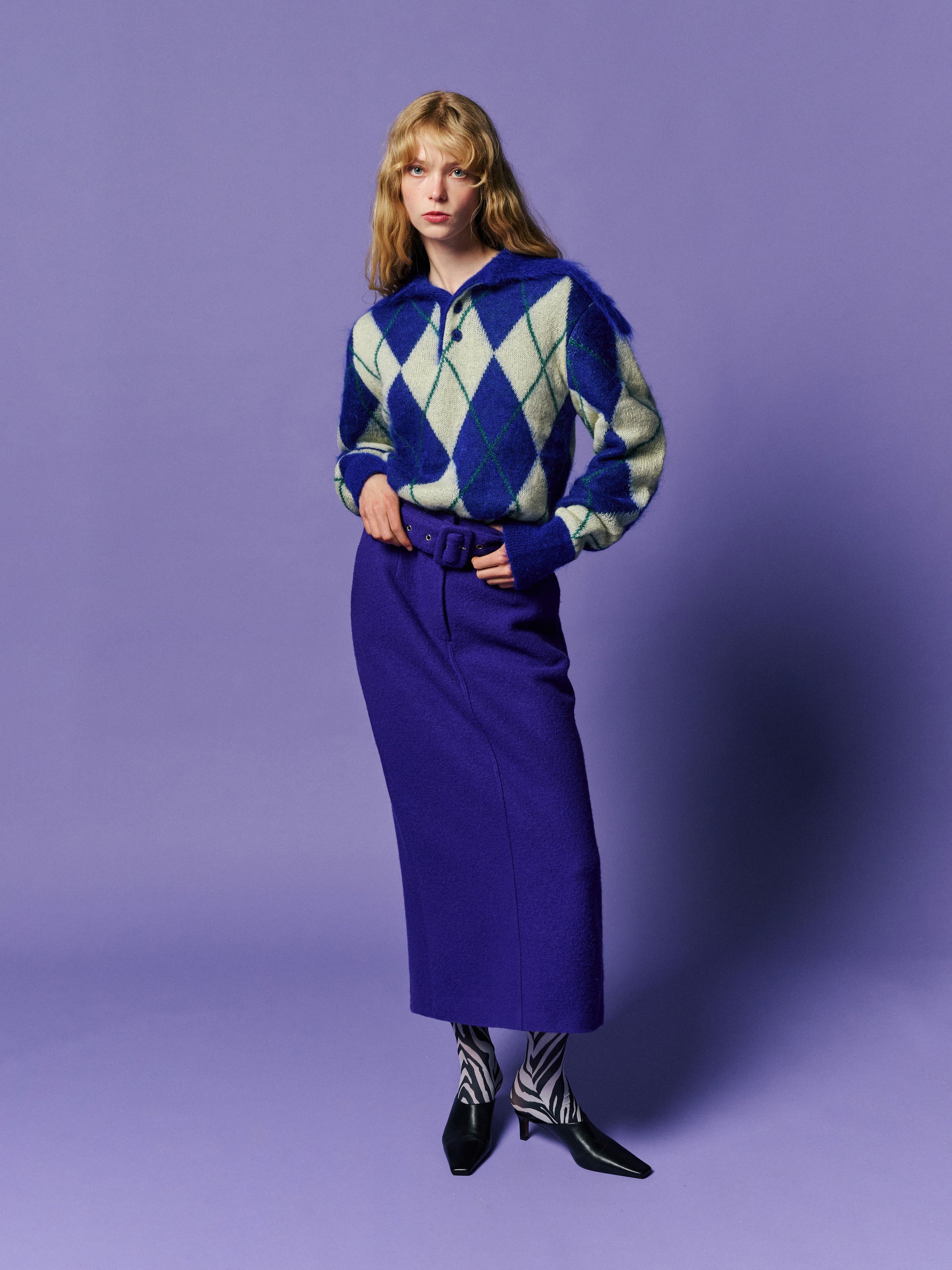 Zoe Sweater - Blue & Yellow — view 5