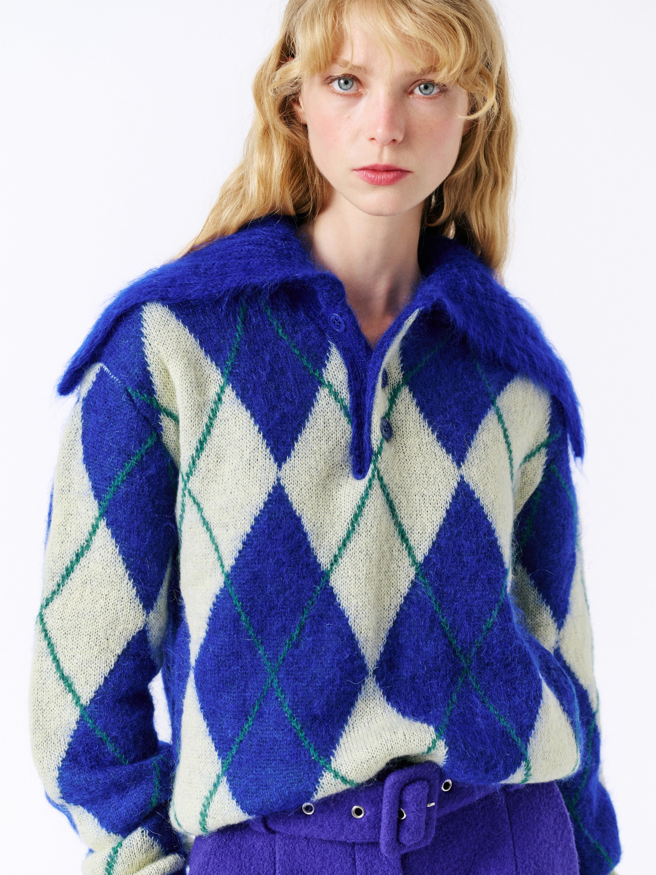 Zoe Sweater - Blue & Yellow — view 4