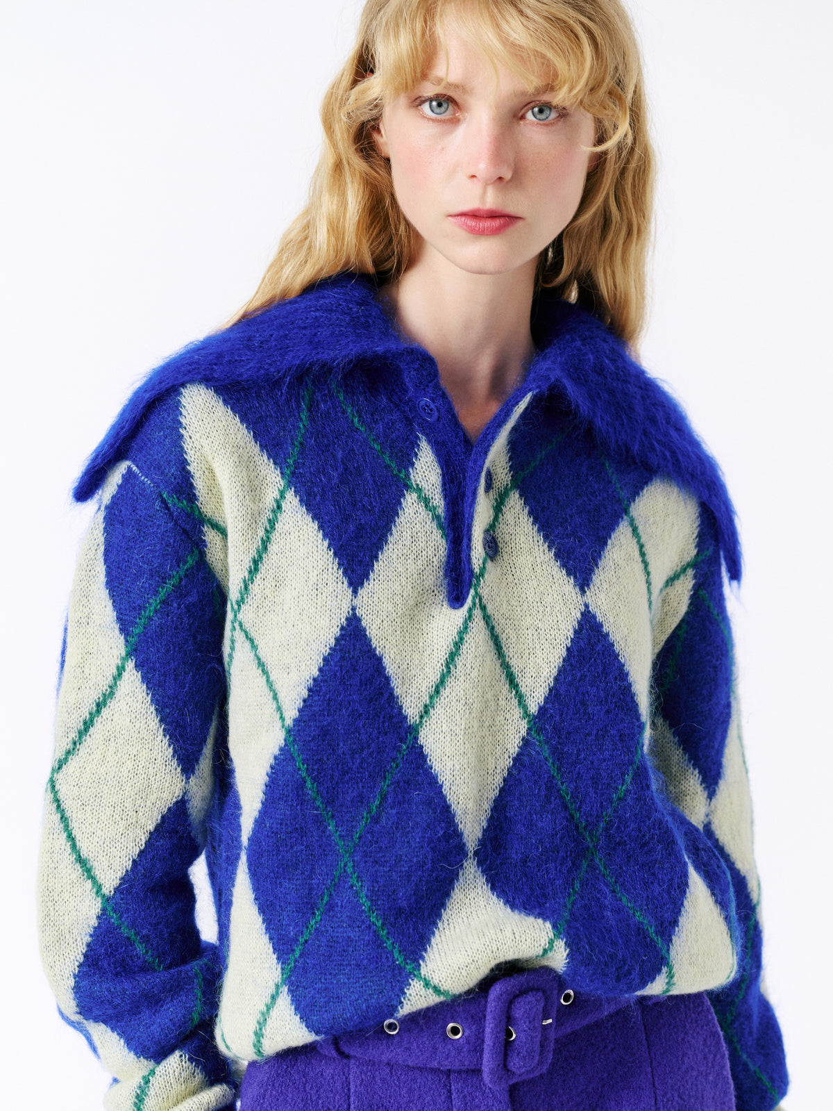 Zoe Sweater - Blue & Yellow — view 4