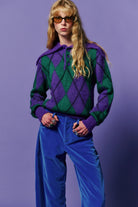 Zoe Sweater - Purple & Green — view 5