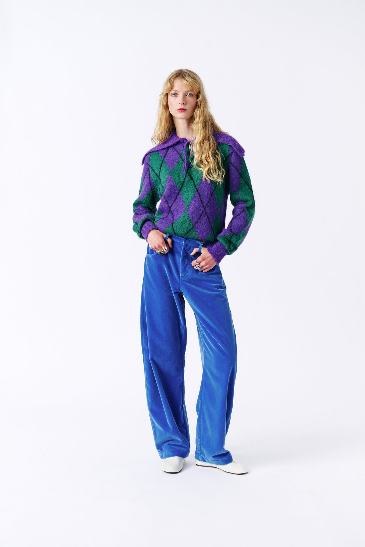 Zoe Sweater - Purple & Green — view 1