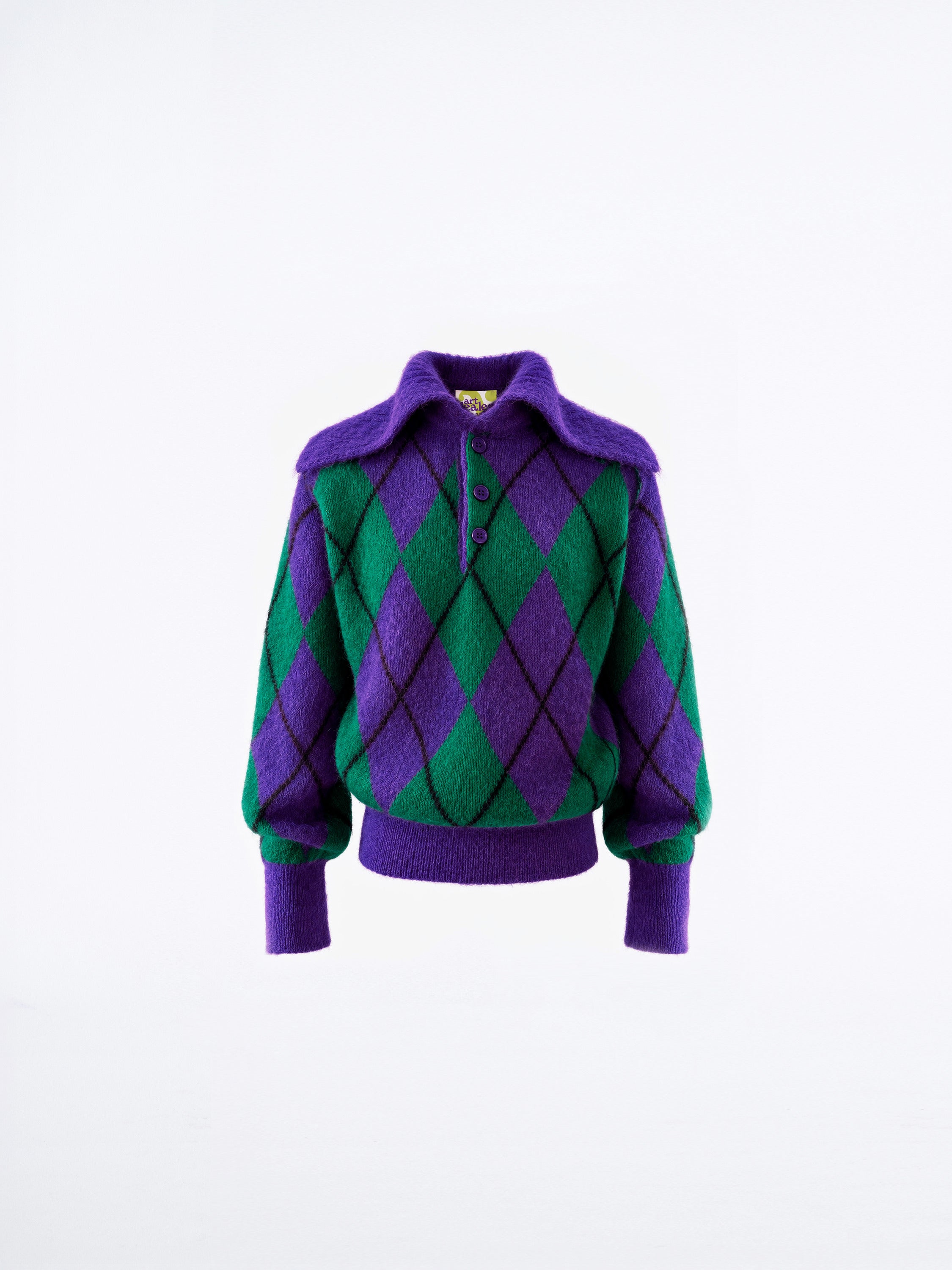 Zoe Sweater - Purple & Green — still life