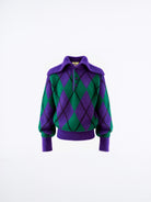 Zoe Sweater - Purple & Green — still life